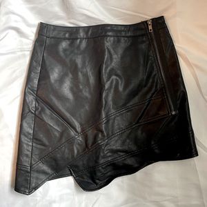 Honey Punch Black Faux Leather Skirt